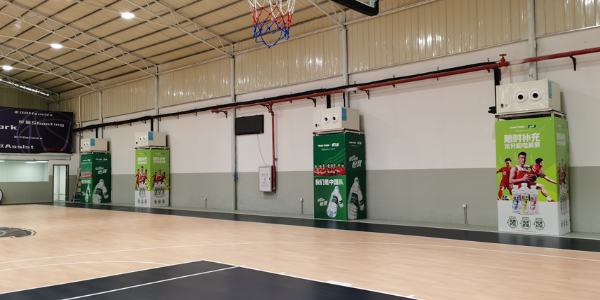 室內(nèi)籃球館降溫空調(diào)安裝蒸發(fā)冷省電空調(diào)-臥式射流機(jī)組,，省電降溫效果好