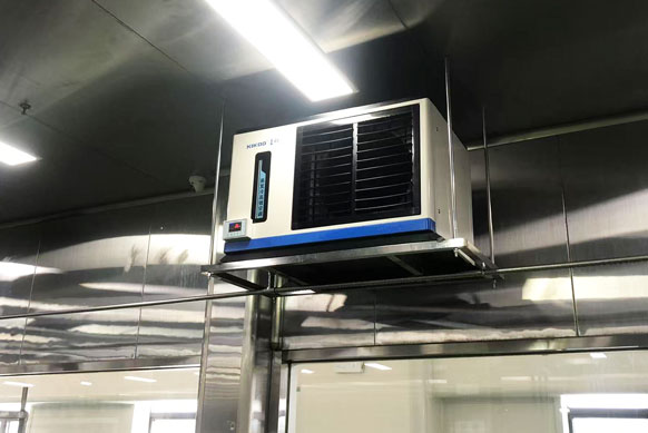 食品加工車間制冷降溫，應用蒸發(fā)冷省電空調(diào)- 臥式軸流機型